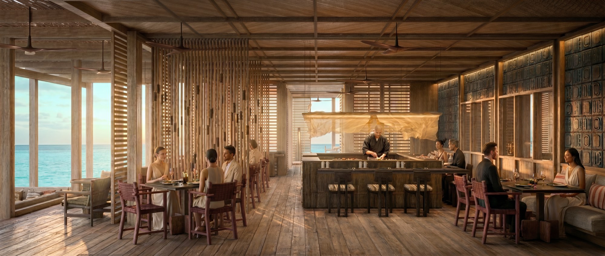 Signature dining at golden hour